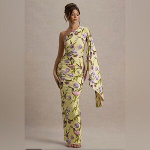 Club L London Clementina One-Shoulder Floral Dress